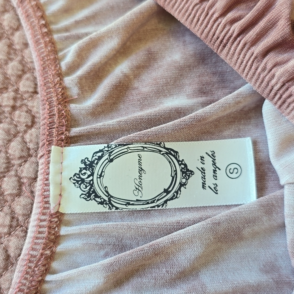 Honeyme Pink and Cream Boho Dress with Lace Details - Picture 5 of 11